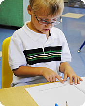 A 5-year-old practicing silent reading